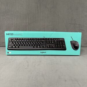 Logitech MK120 Wired USB Keyboard Mouse Desktop Combo